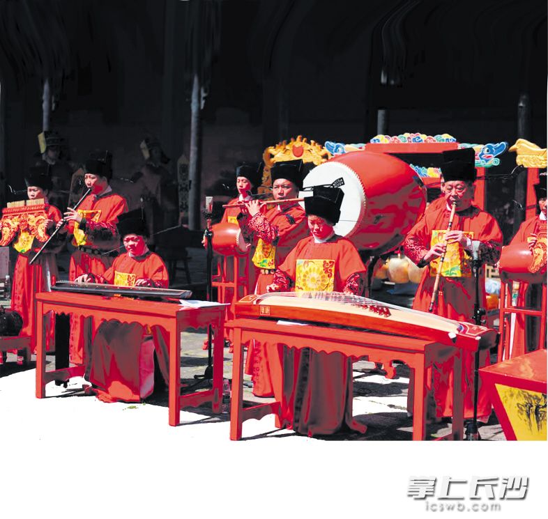 浏阳古乐演奏。浏阳文庙供图