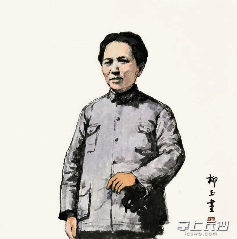 教授柳玉绘制《中共党史人物》绘画作品。学校供图 教授柳玉绘制《中共党史人物》绘画作品。学校供图