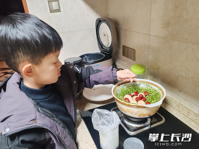 自己动手，体验荠菜煮鸡蛋。