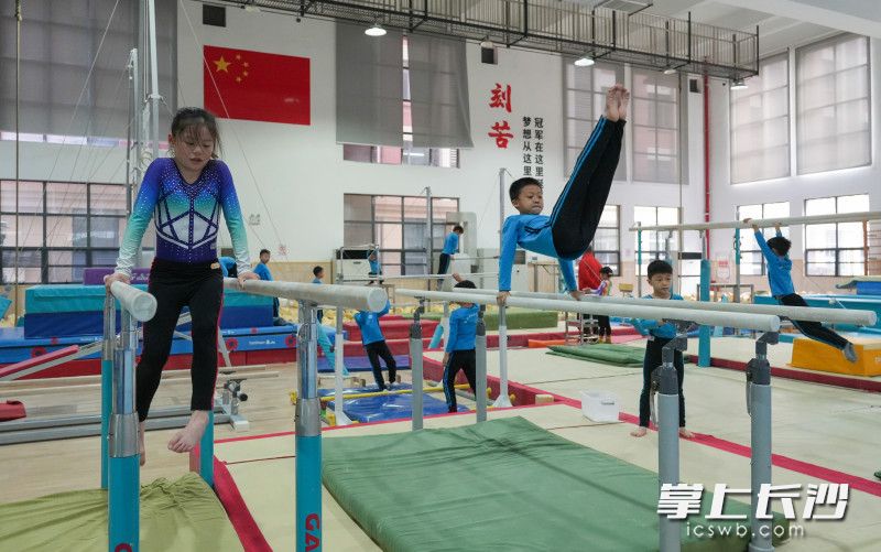 1月28日，长沙市体操学校的体操健儿们正在进行冬训，积极备战省运会。 均为长沙晚报全媒体记者邹麟摄