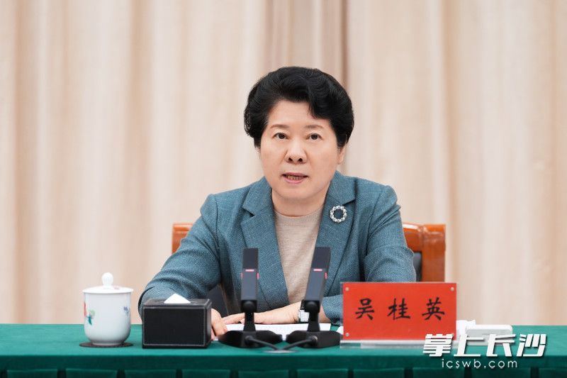 吴桂英讲话。 均为长沙晚报全媒体记者 郭雨滴 摄
