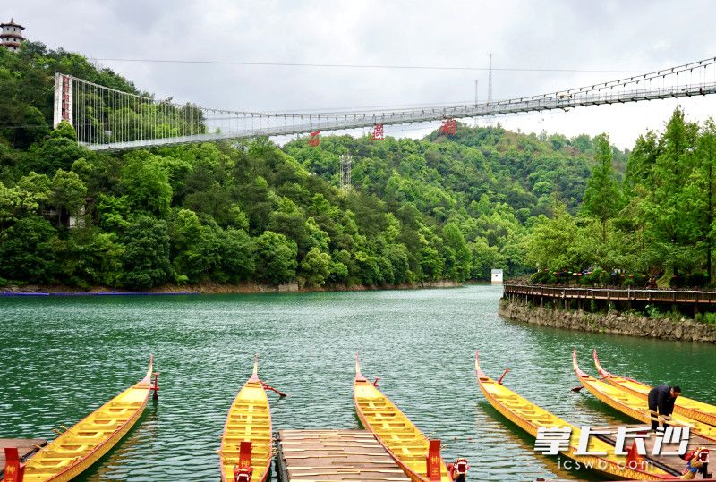 只等游客来青山绿水中竞龙。