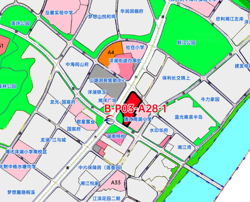 本次进行招商的B-P03-A28-1商业地块。 本次进行招商的B-P03-A28-1商业地块。
