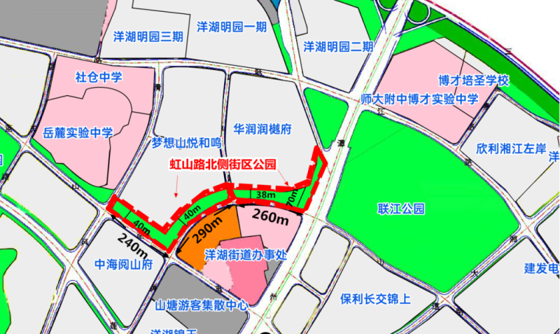 虹山路北侧街区公园。 虹山路北侧街区公园。