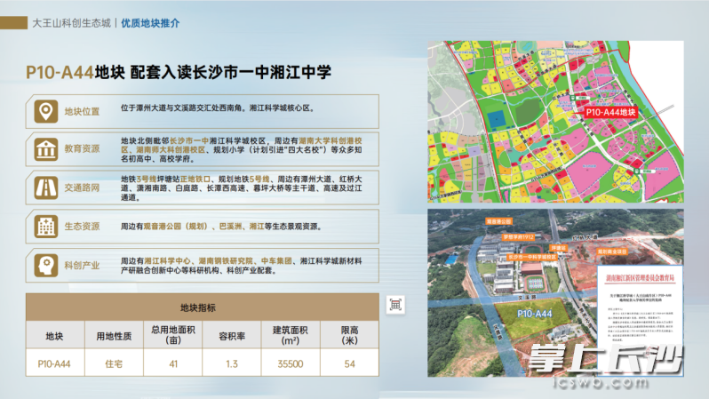 大王山科创生态城P10-A44地块信息。 大王山科创生态城P10-A44地块信息。