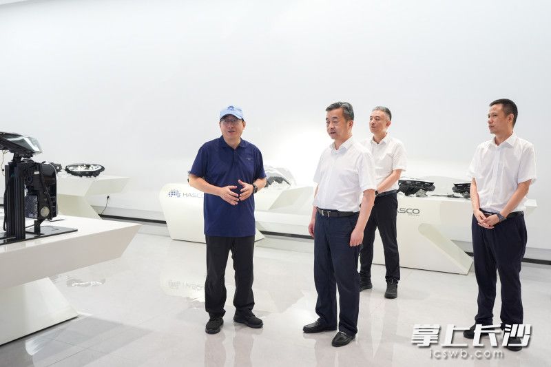 陈竞调研华域视觉科技（长沙）有限公司。 均为长沙晚报全媒体记者 郭雨滴 摄