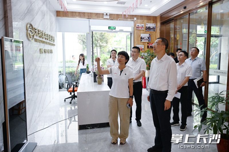 在湖南天瑞丰年私募股权基金管理有限公司了解企业发展、基金运营等情况。均为 湘江早报全媒体记者 张圣贺 摄
