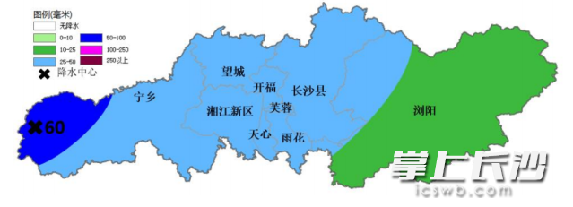 30日8时至31日8时降雨量预报图（单位：毫米）。