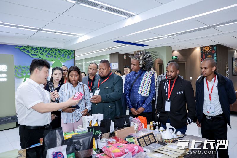 南非青年代表团参观湘江新区中非青年创新创业基地。 南非青年代表团参观湘江新区中非青年创新创业基地。